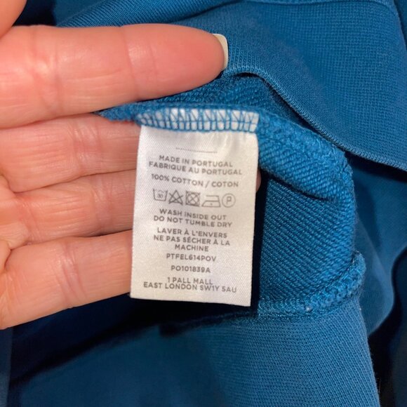 Orlebar Brown Mens Sweatshirt Size Small Blue Thumb Hole Crew Neck Pure Cotton - Picture 6 of 8